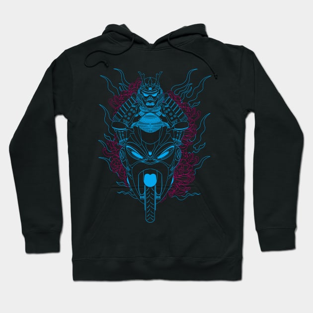 Samurai Motorbike Hoodie by Thrylos Store